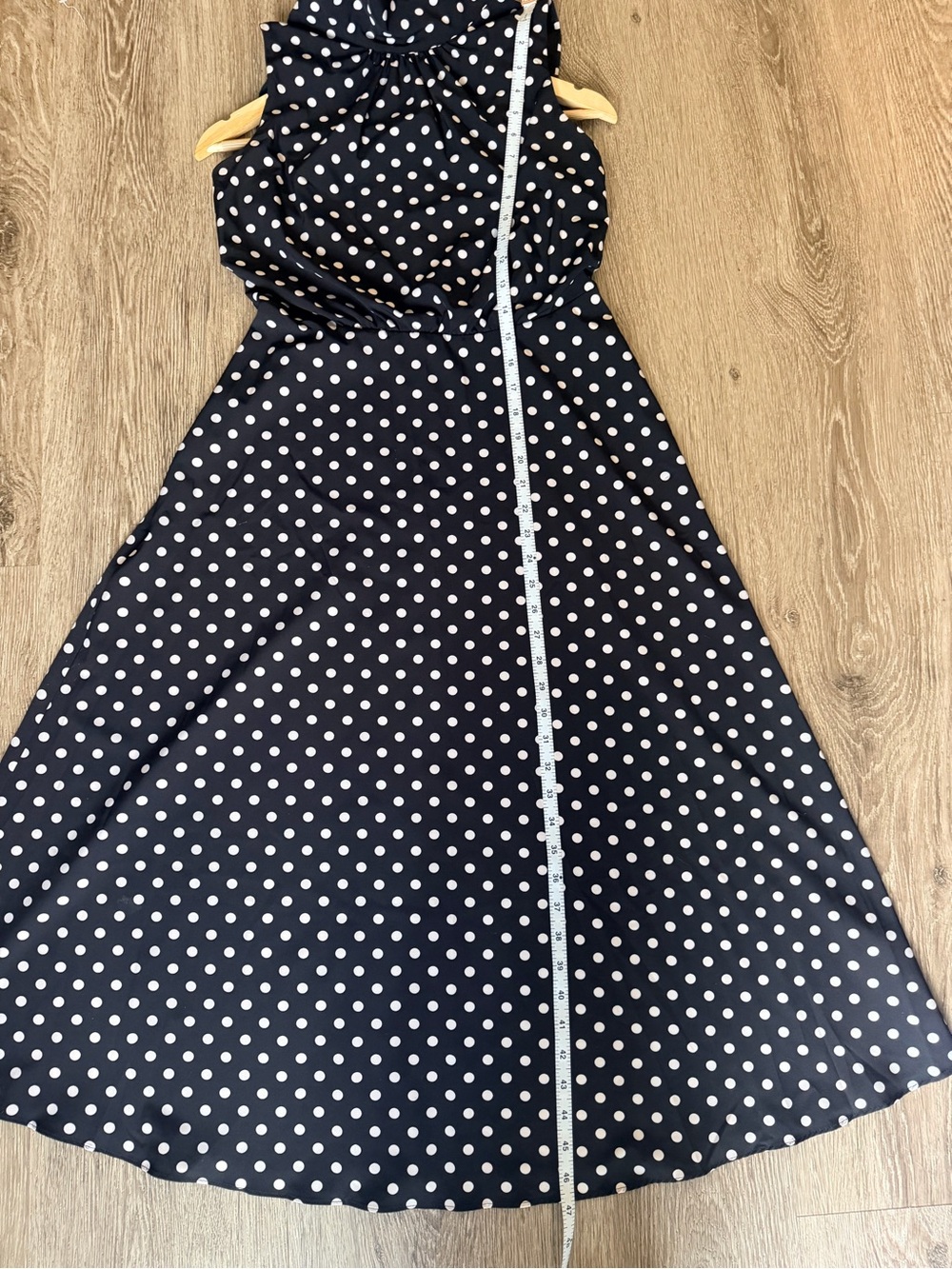 Karl Lagerfeld Paris Polka Dot Bow Neck Sleeveless Maxi Dress Size 6 - Picture 8 of 11